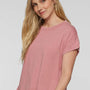LAT Womens Relaxed Vintage Wash Short Sleeve Crewneck T-Shirt - Mauvelous Pink