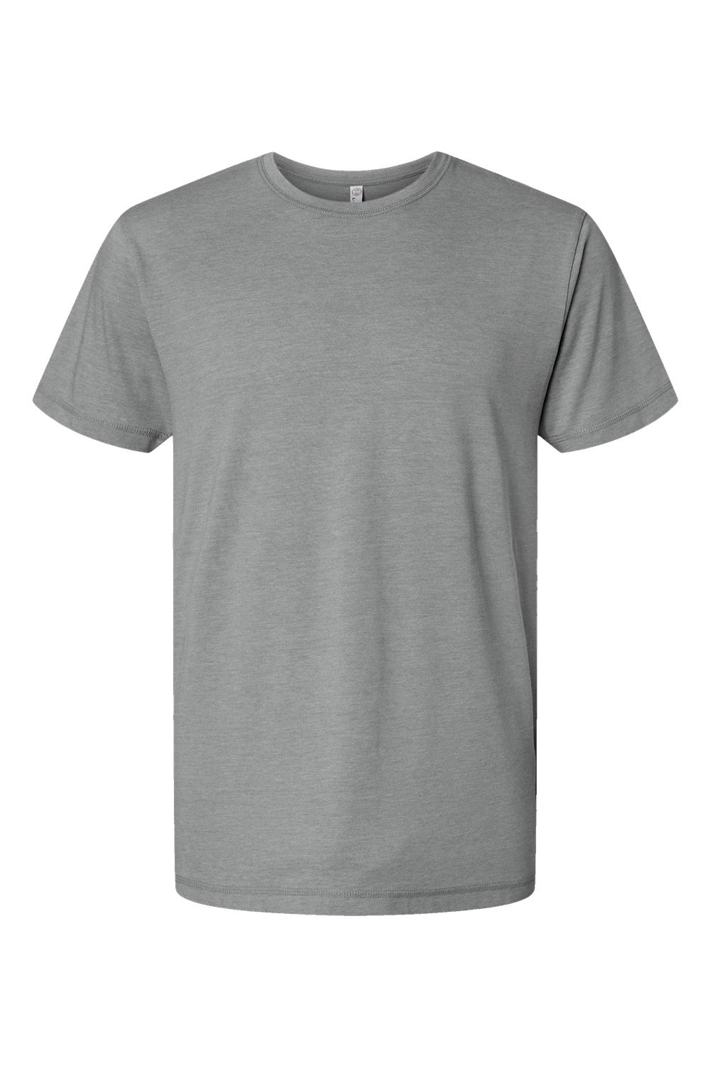 LAT 6902 Mens Vintage Wash Short Sleeve Crewneck T-Shirt Grey Flat Front
