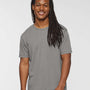 LAT Mens Vintage Wash Short Sleeve Crewneck T-Shirt - Grey - NEW