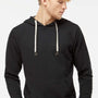 Independent Trading Company Mens Icon Loopback Terry Hooded Sweatshirt Hoodie w/ Pouch Pocket - Black