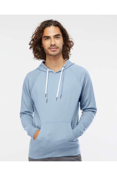 Independent Trading Co. SS1000 Mens Icon Loopback Terry Hooded Sweatshirt Hoodie Misty Blue Model Front