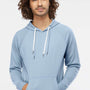 Independent Trading Company Mens Icon Loopback Terry Hooded Sweatshirt Hoodie w/ Pouch Pocket - Misty Blue