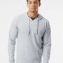 Independent Trading Co. Mens Icon Loopback Terry Hooded Sweatshirt Hoodie - Heather Grey - NEW