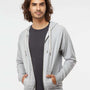 Independent Trading Co. Mens Icon Loopback Terry Full Zip Hooded Sweatshirt Hoodie - Heather Grey - NEW