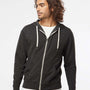 Independent Trading Co. Mens Icon Loopback Terry Full Zip Hooded Sweatshirt Hoodie - Heather Charcoal Grey - NEW