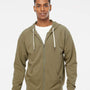 Independent Trading Co. Mens Icon Loopback Terry Full Zip Hooded Sweatshirt Hoodie - Olive Green - NEW