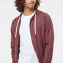Independent Trading Company Mens Icon Loopback Terry Full Zip Hooded Sweatshirt Hoodie w/ Pockets - Port