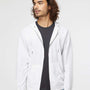 Independent Trading Co. Mens Icon Loopback Terry Full Zip Hooded Sweatshirt Hoodie - White - NEW