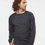 Independent Trading Co. Mens Icon Loopback Terry Crewneck Sweatshirt - Heather Charcoal Grey - NEW