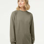 Independent Trading Co. Mens Icon Loopback Terry Crewneck Sweatshirt - Olive Green - NEW