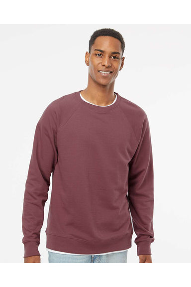 Independent Trading Co. SS1000C Mens Icon Loopback Terry Crewneck Sweatshirt Port Model Front