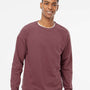 Independent Trading Co. Mens Icon Loopback Terry Crewneck Sweatshirt - Port - NEW