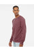 Independent Trading Co. SS1000C Mens Icon Loopback Terry Crewneck Sweatshirt Port Model Side