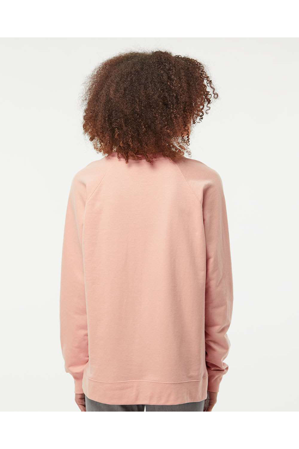 Independent Trading Co. SS1000C Mens Icon Loopback Terry Crewneck Sweatshirt Rose Pink Model Back