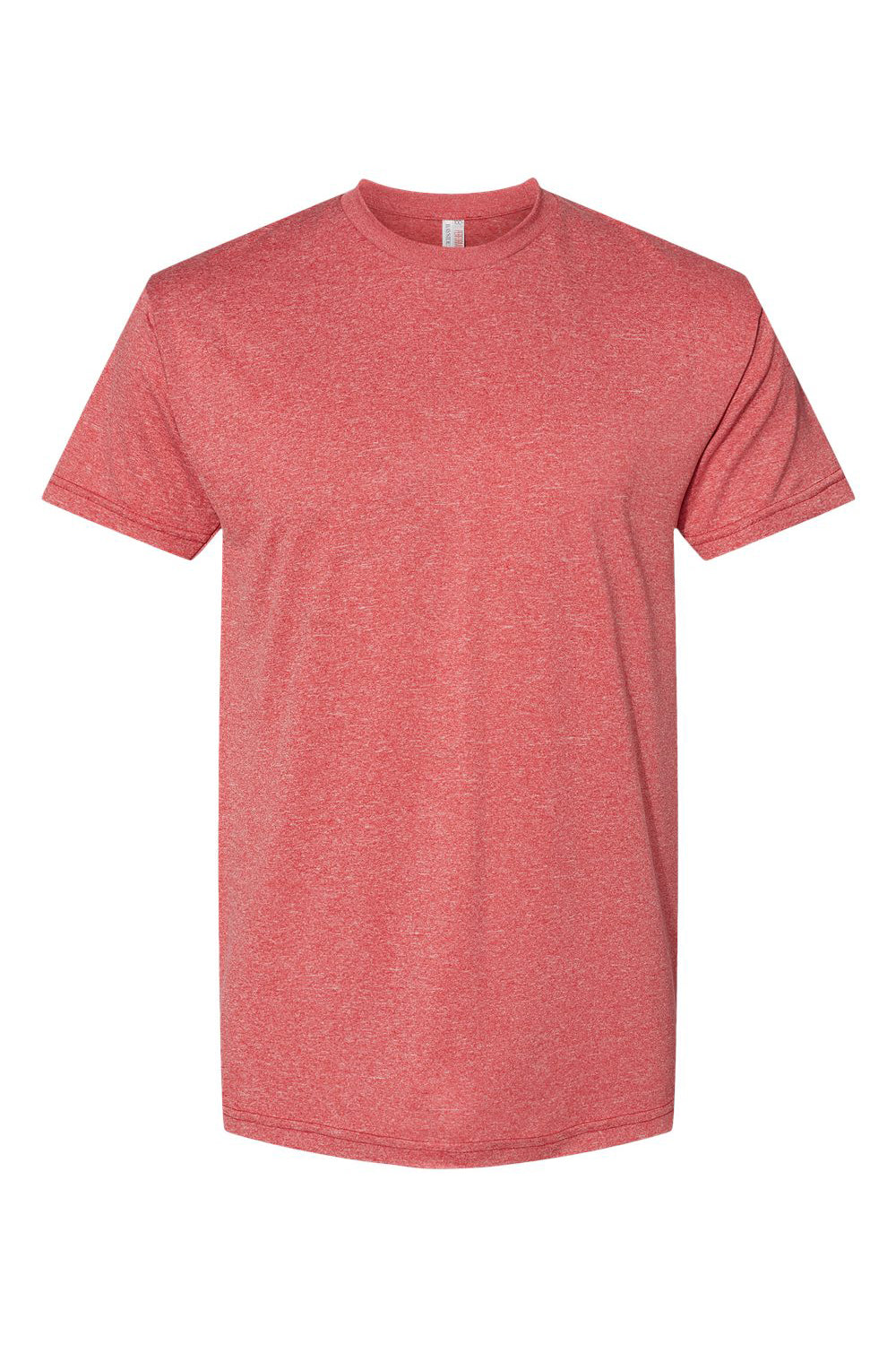 Bayside 5300 Mens USA Made Performance Short Sleeve Crewneck T-Shirt Cationic Red Flat Front