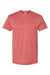 Bayside 5300 Mens USA Made Performance Short Sleeve Crewneck T-Shirt Cationic Red Flat Front