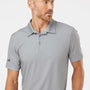 Adidas Mens Diamond Dot Moisture Wicking Short Sleeve Polo Shirt - Grey/Team Royal Blue/Navy Blue