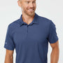 Adidas Mens Diamond Dot Moisture Wicking Short Sleeve Polo Shirt - Navy Blue/White/Grey