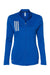 Adidas A483 Womens 3 Stripes Double Knit 1/4 Zip Pullover Team Royal Blue/Grey Flat Front