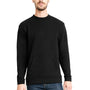 Next Level Mens Fleece Crewneck Sweatshirt w/ Pouch Pocket - Black