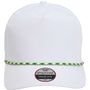 Imperial Hats Mens The Wrightson Moisture Wicking Snapback Hat - White/Green-Yellow