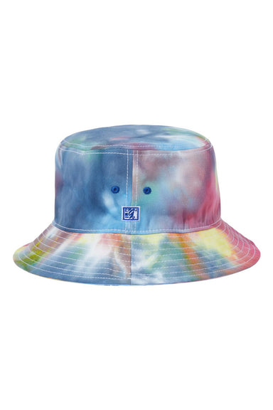 The Game GB493 Mens Tie-Dye Bucket Hat Rainbow Flat Front