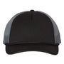 Richardson Mens Foamie Snapback Trucker Hat - Black/Charcoal Grey/Black - NEW