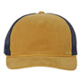 Richardson Mens Troutdale Corduroy Snapback Trucker Hat - Amber Gold/Navy Blue - NEW