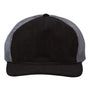 Richardson Mens Troutdale Corduroy Snapback Trucker Hat - Black/Charcoal Grey - NEW