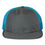 Richardson Mens Rogue Wide Set Mesh Back Moisture Wicking Adjustable Hat - Charcoal Grey/Cyan Blue - NEW