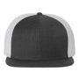 Richardson Hats Mens Wool Blend Flat Bill Snapback Trucker Hat - Heather Charcoal Grey/White