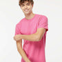 M&O Mens Gold Soft Touch Short Sleeve Crewneck T-Shirt - Azalea Pink - NEW