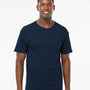 M&O Mens Gold Soft Touch Short Sleeve Crewneck T-Shirt - Deep Navy Blue - NEW