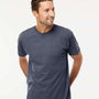 M&O Mens Gold Soft Touch Short Sleeve Crewneck T-Shirt - Heather Navy Blue - NEW