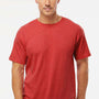 M&O Mens Gold Soft Touch Short Sleeve Crewneck T-Shirt - Heather Red