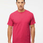 M&O Mens Gold Soft Touch Short Sleeve Crewneck T-Shirt - Heliconia Pink - NEW