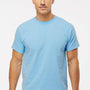 M&O Mens Gold Soft Touch Short Sleeve Crewneck T-Shirt - Light Blue