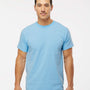 M&O Mens Gold Soft Touch Short Sleeve Crewneck T-Shirt - Light Blue - NEW