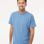 M&O Mens Gold Soft Touch Short Sleeve Crewneck T-Shirt - Heather Light Blue - NEW