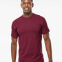 M&O Mens Gold Soft Touch Short Sleeve Crewneck T-Shirt - Maroon - NEW
