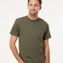 M&O Mens Gold Soft Touch Short Sleeve Crewneck T-Shirt - Military Green - NEW