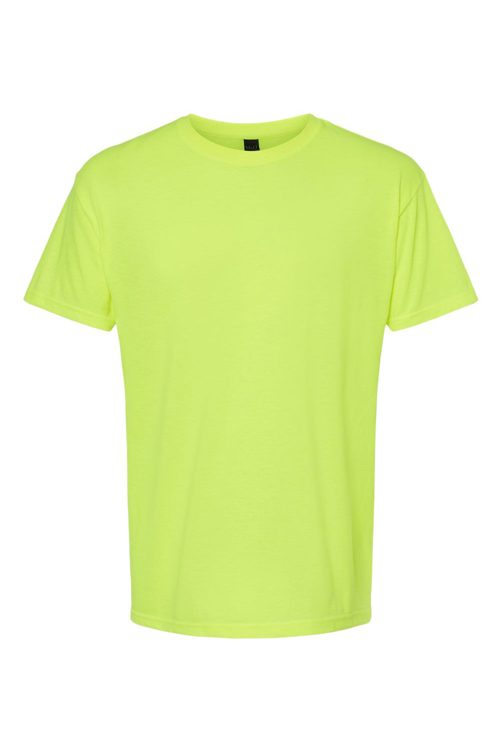 M&O 4800 Mens Gold Soft Touch Short Sleeve Crewneck T-Shirt Safety Green Flat Front