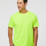 M&O Mens Gold Soft Touch Short Sleeve Crewneck T-Shirt - Safety Green - NEW