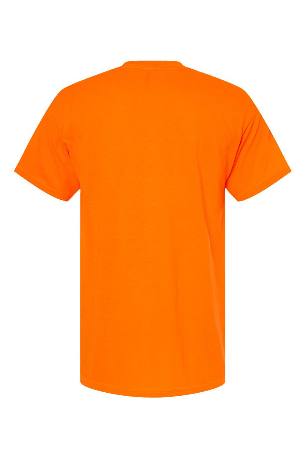 M&O 4800 Mens Gold Soft Touch Short Sleeve Crewneck T-Shirt Safety Orange Flat Back