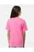 M&O 4850 Youth Gold Soft Touch Short Sleeve Crewneck T-Shirt Azalea Pink Model Back
