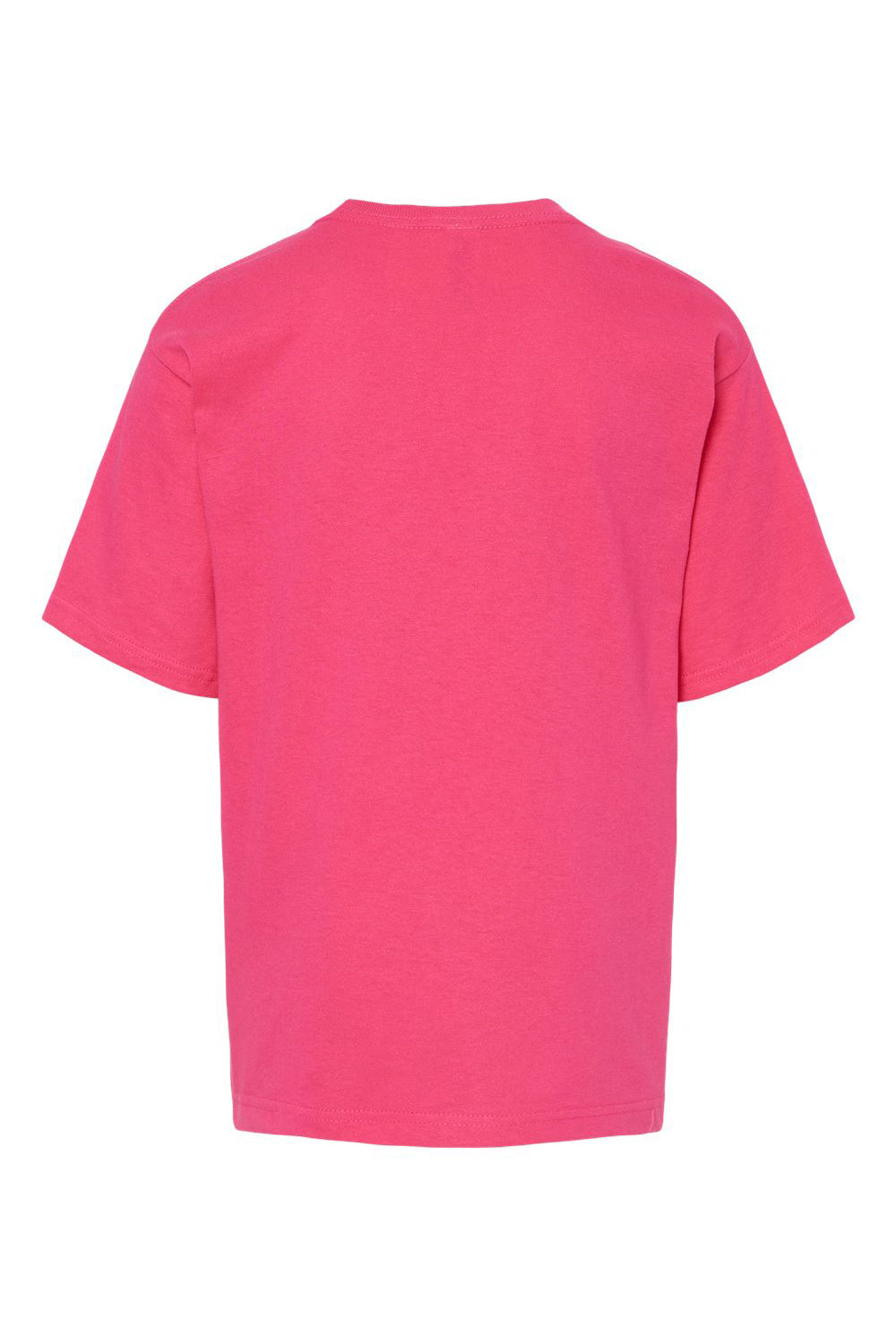 M&O 4850 Youth Gold Soft Touch Short Sleeve Crewneck T-Shirt Heliconia Pink Flat Back
