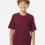 M&O Youth Gold Soft Touch Short Sleeve Crewneck T-Shirt - Maroon - NEW