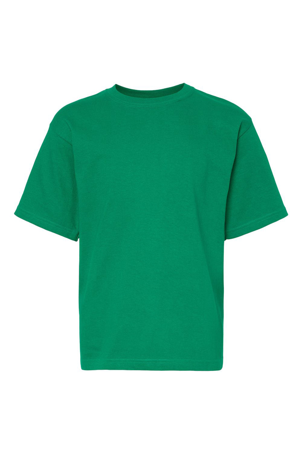 M&O 4850 Youth Gold Soft Touch Short Sleeve Crewneck T-Shirt Fine Kelly Green Flat Front