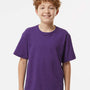 M&O Youth Gold Soft Touch Short Sleeve Crewneck T-Shirt - Purple - NEW