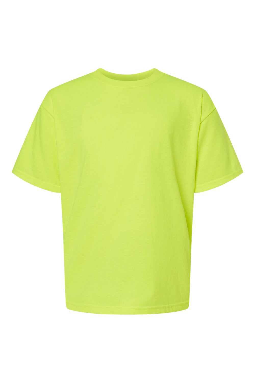 M&O 4850 Youth Gold Soft Touch Short Sleeve Crewneck T-Shirt Safety Green Flat Front